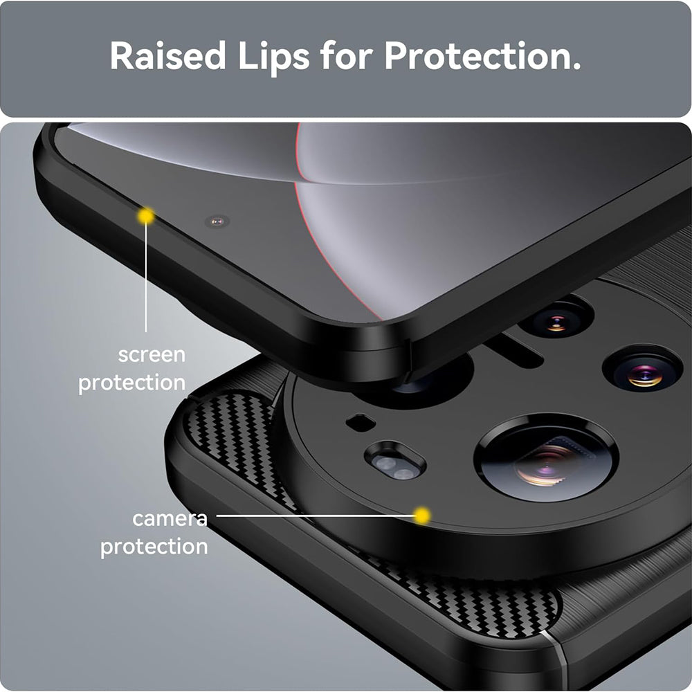 TechSuit Husa de protectie Techsuit Carbon Silicone compatibil cu Xiaomi 17 Ultra, Albastru – imagine 4