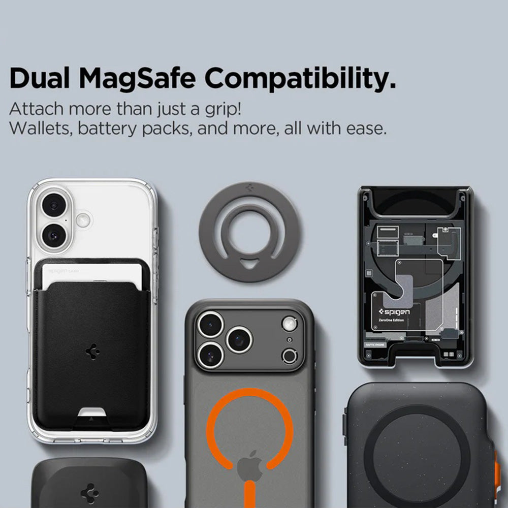 Spigen - Phone Ring Dual Pop MagSafe (AMP11368) - with Flexible Finger Loop Grip, Dual Magnetic, Silicone - Light Blue