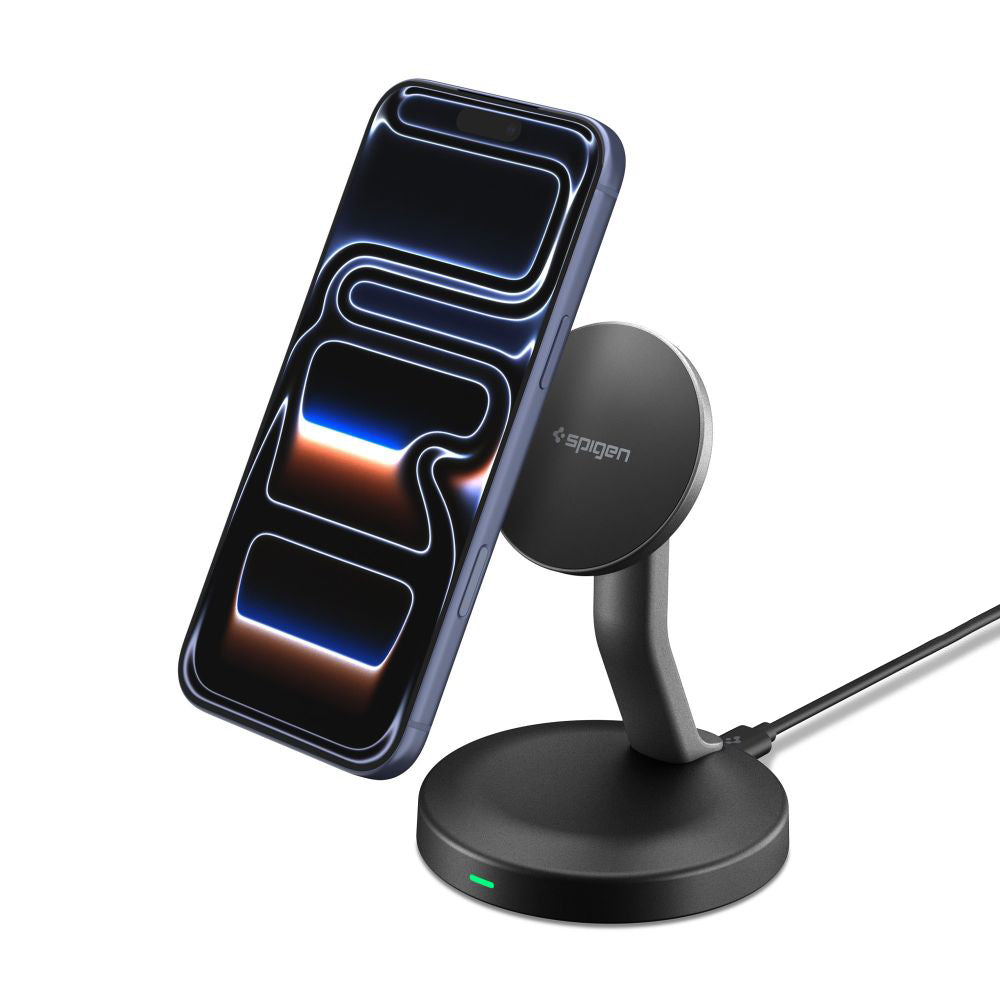 Spigen Incarcator Spigen Wireless Essential EF151MS (ACH10441), MagSafe, Fast Charge, 15W, Negru – imagine 2