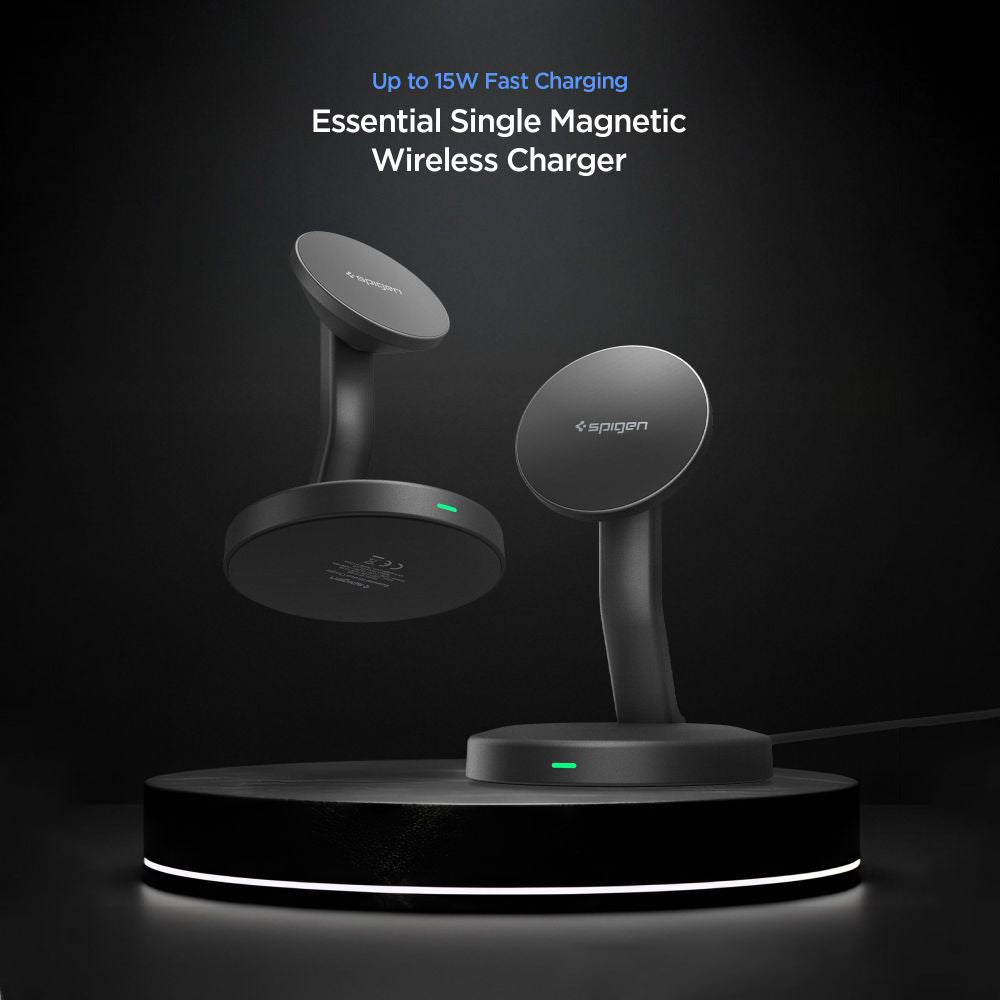 Spigen Incarcator Spigen Wireless Essential EF151MS (ACH10441), MagSafe, Fast Charge, 15W, Negru – imagine 3