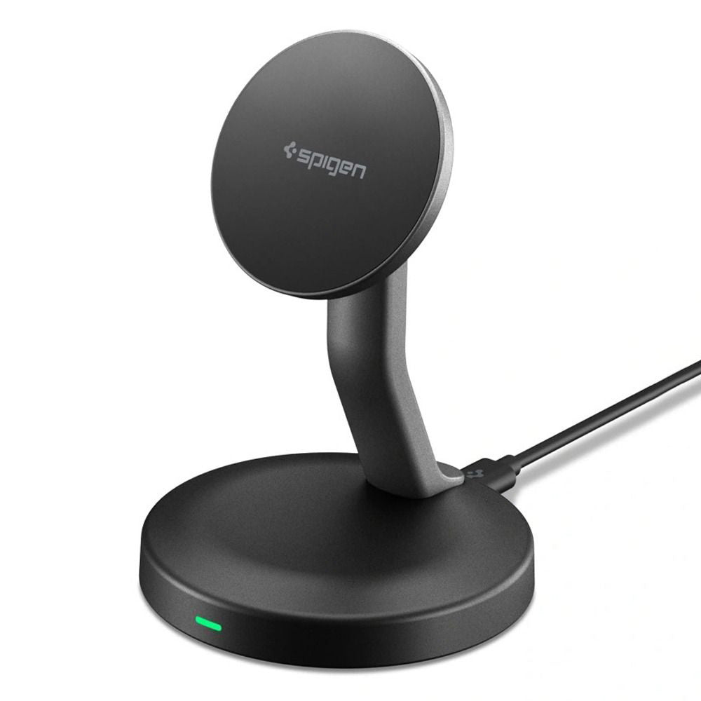 Spigen Incarcator Spigen Wireless Essential EF151MS (ACH10441), MagSafe, Fast Charge, 15W, Negru