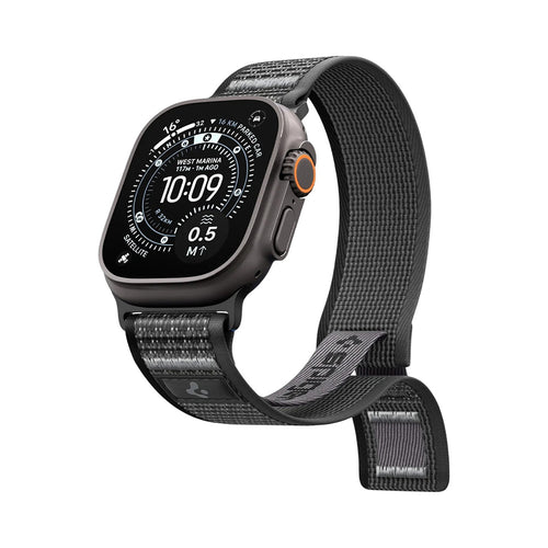Spigen Athlex Air 2 okosóra szíj, kompatibilis Apple Watch 6 / Ultra 3 / 11, fekete