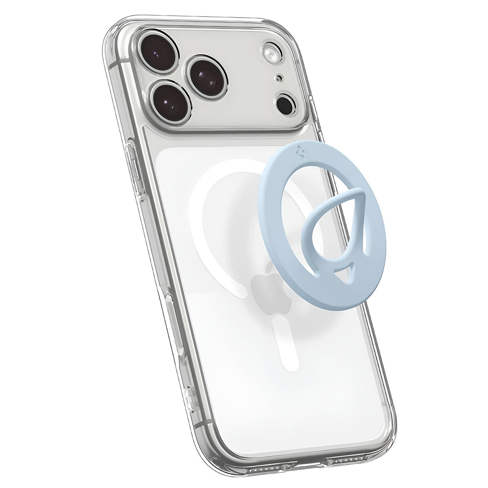 Spigen - Phone Ring Dual Pop MagSafe (AMP11368) - with Flexible Finger Loop Grip, Dual Magnetic, Silicone - Light Blue