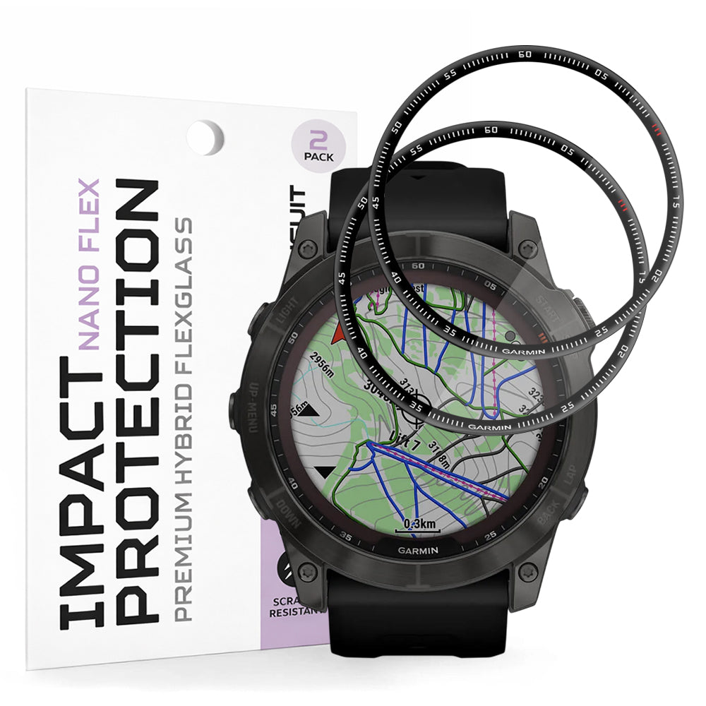 Techsuit - Nano Flex (2 pack) - Garmin Fenix 7X - Black