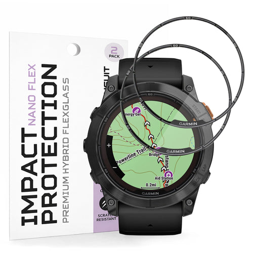Techsuit - Nano Flex (2 pack) - Garmin Fenix 7X Pro Solar - Black