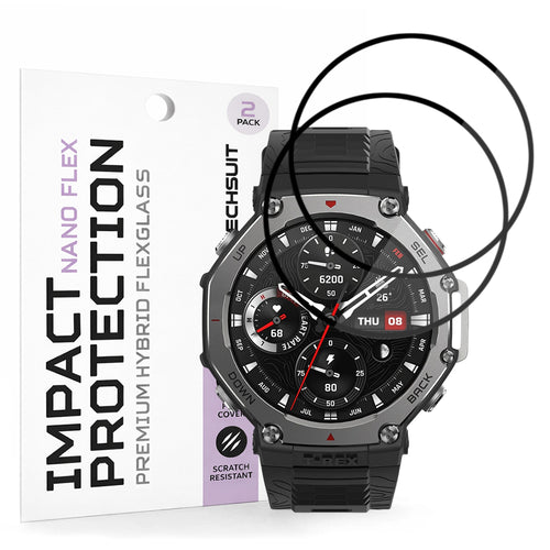 Techsuit - Nano Flex (2 pack) - Amazfit T-Rex 3 - Black