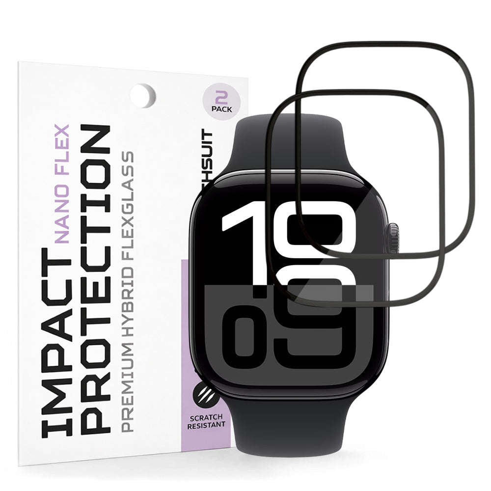 Techsuit - Nano Flex (2 pack) - Apple Watch 10 46mm / 11 46mm - Black
