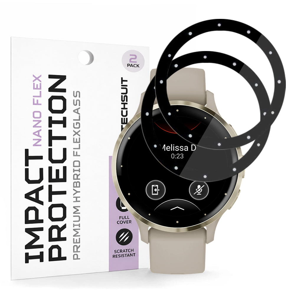 Techsuit - Nano Flex (2 pack) - Garmin Venu 3S - Black