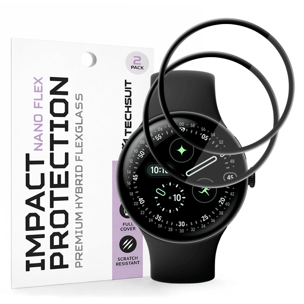 Techsuit - Nano Flex (2 pack) - Google Pixel Watch 4 45mm - Black