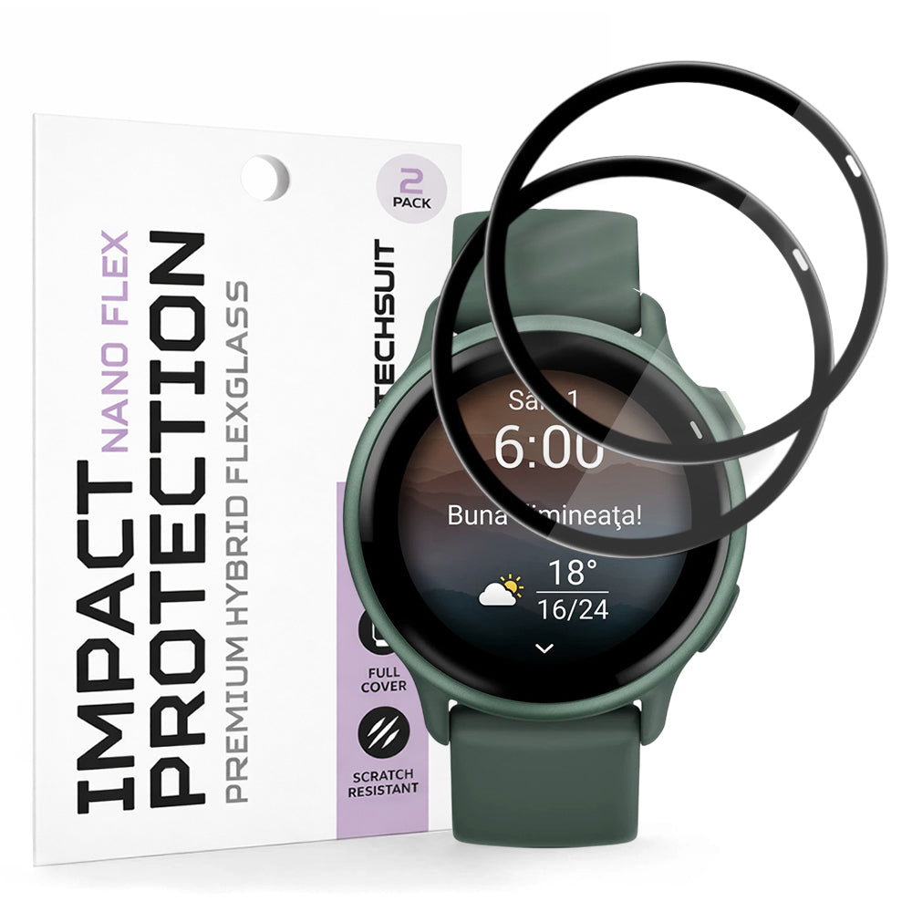 Techsuit - Nano Flex (2 pack) - Garmin vivoactive 6 - Black
