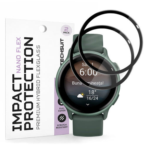 Techsuit - Nano Flex (2 pack) - Garmin vivoactive 6 - Black