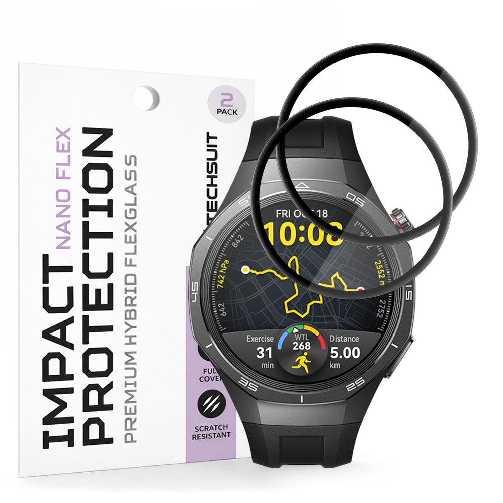 Techsuit - Nano Flex (2 pack) - Huawei Watch GT 5 Pro 46mm - Black