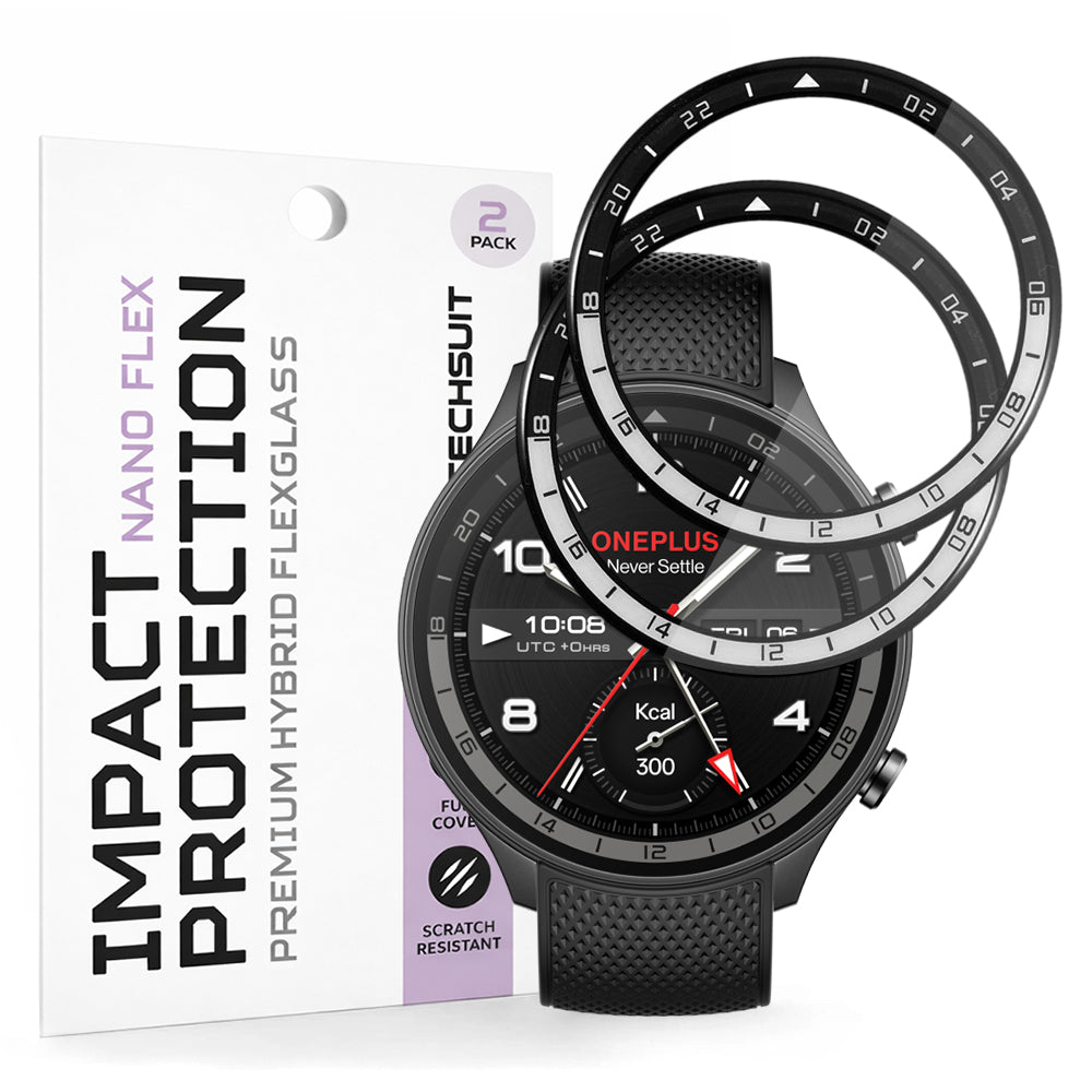 Techsuit - Nano Flex (2 pack) - OnePlus Watch 2R - Black