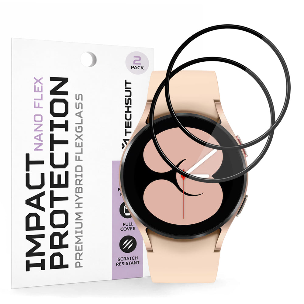 Techsuit - Nano Flex (2 pack) - Samsung Galaxy Watch4 40mm - Black