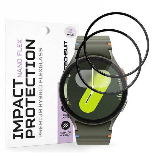 Techsuit - Nano Flex (2 pack) - Samsung Galaxy Watch7 44mm - Black