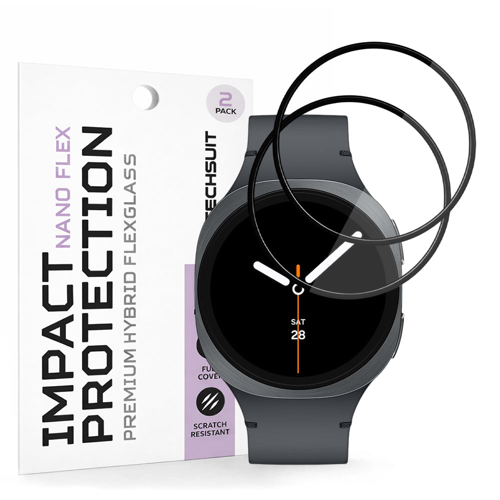 Techsuit - Nano Flex (2 pack) - Samsung Galaxy Watch8 40mm - Black
