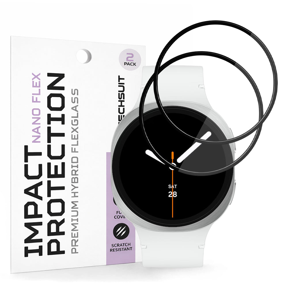 Techsuit - Nano Flex (2 pack) - Samsung Galaxy Watch8 44mm - Black