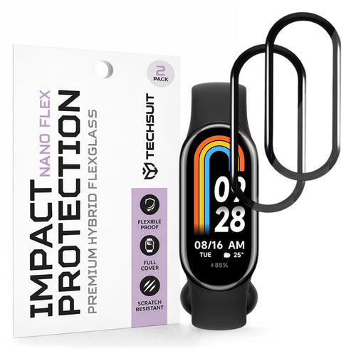 Techsuit - Nano Flex (2 pack) - Xiaomi Mi Band 8 / 8 NFC - Black