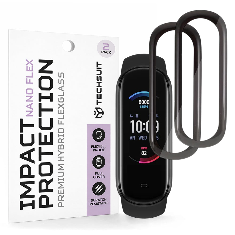 Techsuit - Nano Flex (2 pack) - Amazfit Band 5 - Black