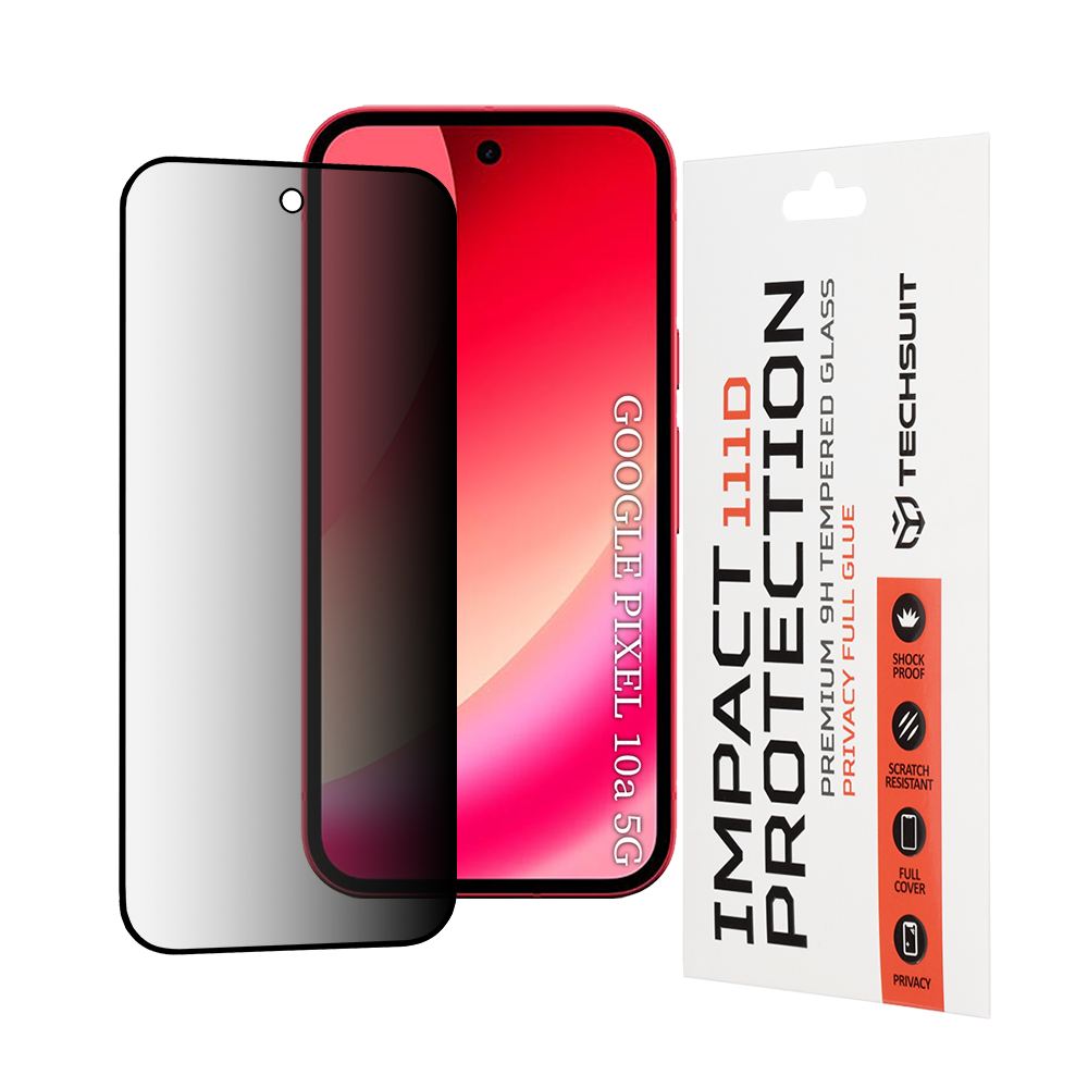 Techsuit - 111D Privacy Full Glue - Google Pixel 10a - Black