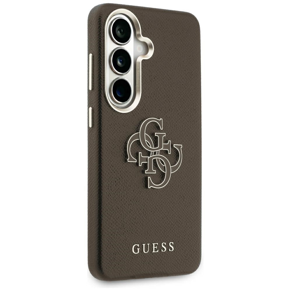 Guess Husa de protectie Guess Grained Big 4G Metal Logo (GUHCS26S5PS4RGGW) compatibil cu Samsung Galaxy S26, Maro – imag