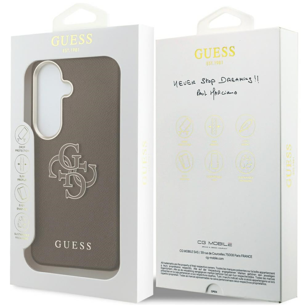 Guess Husa de protectie Guess Grained Big 4G Metal Logo (GUHCS26M5PS4RGGW) compatibil cu Samsung Galaxy S26 Plus, Maro –