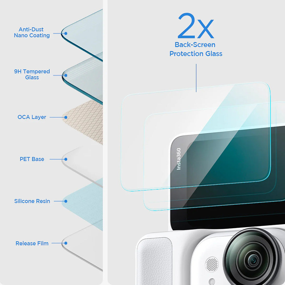 Spigen - (2 pack) Glas.tR Slim, Back Screen (AGL11171) - Insta360 Go Ultra - Clear