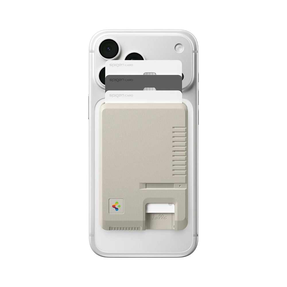 Spigen - Classic LS Mag Fit Wallet with Magsafe (AFA10949) - Easy Access, Retro Silhouette, Slim Design - Stone