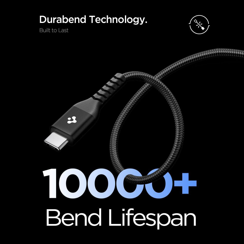 Spigen Cablu Spigen Essential EB10010CCA (ACA11103), Fast Charging, Type-C to Type-C, Nylon Cable, 100W, 480Mbps, 1m, Ne