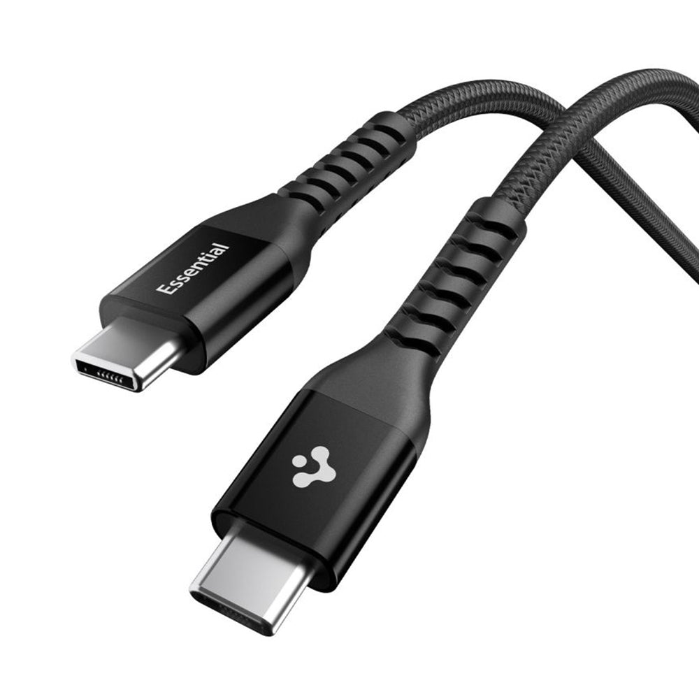 Spigen Cablu Spigen Essential EB10010CCA (ACA11103), Fast Charging, Type-C to Type-C, Nylon Cable, 100W, 480Mbps, 1m, Ne