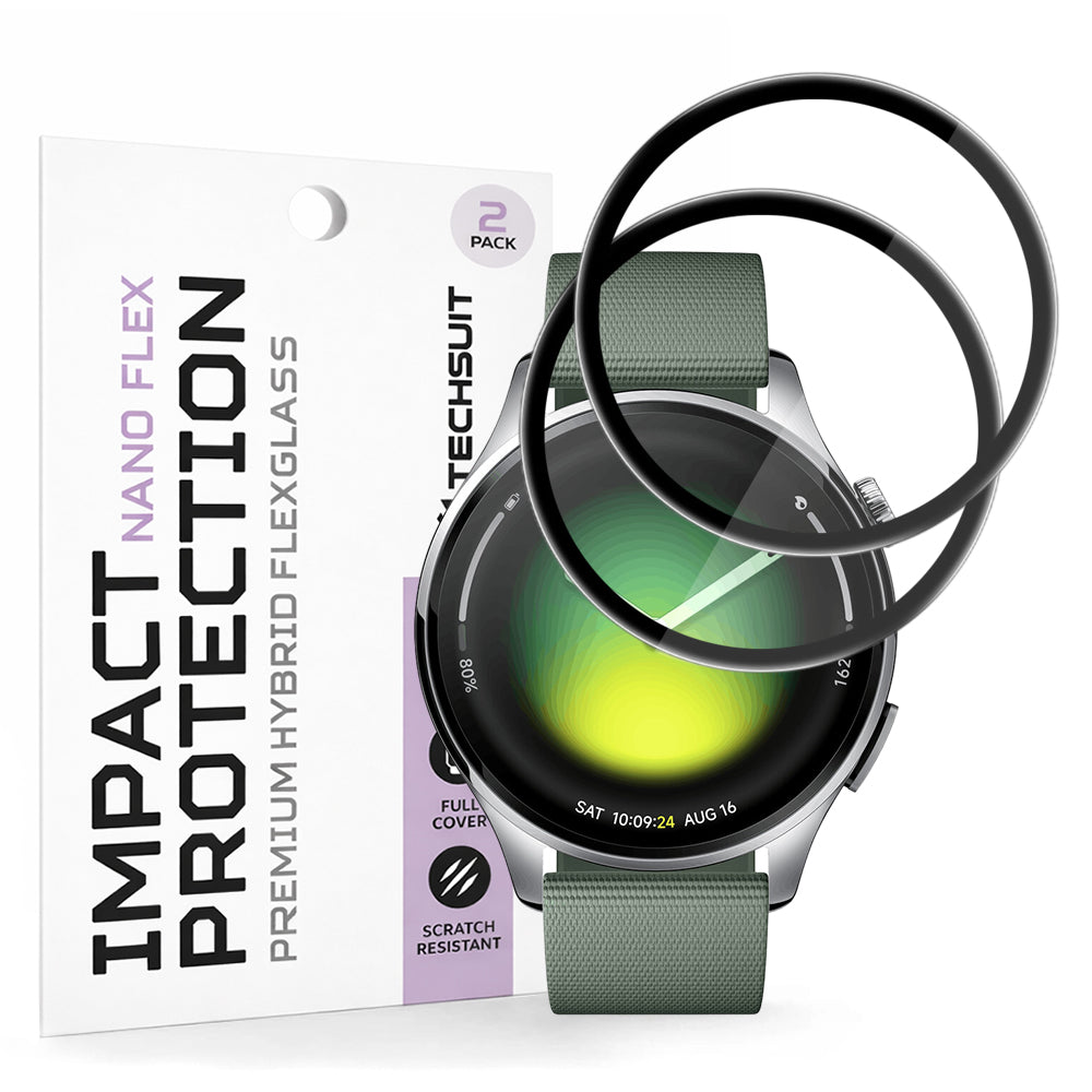 Techsuit - Nano Flex (2 pack) - Xiaomi Watch 5 (47mm) - Black