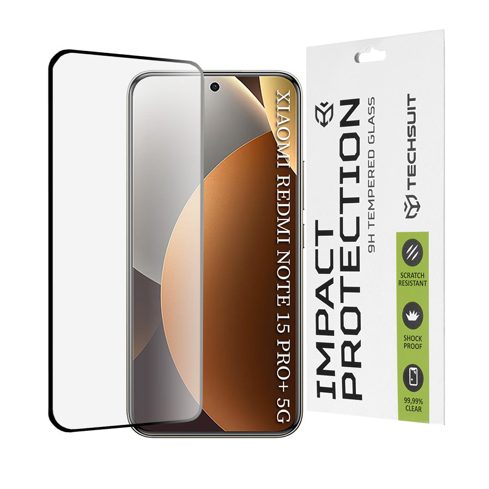 Techsuit - 111D Full Cover / Full Glue Glass / 3D Curved Screen - Xiaomi Redmi Note 15 Pro+ 5G / Poco M8 Pro 5G - Black
