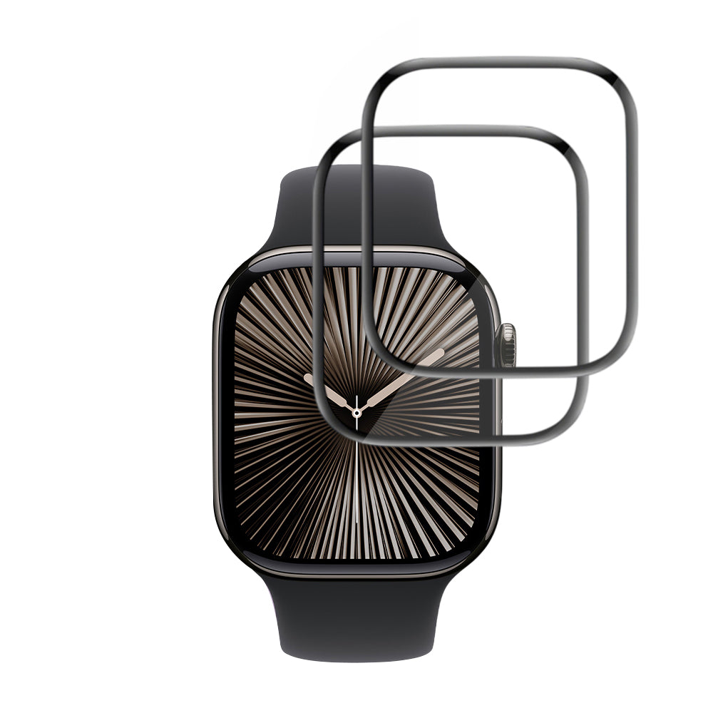 Techsuit - Nano Flex (2 pack) - Apple Watch 10 42mm / 11 42mm - Black