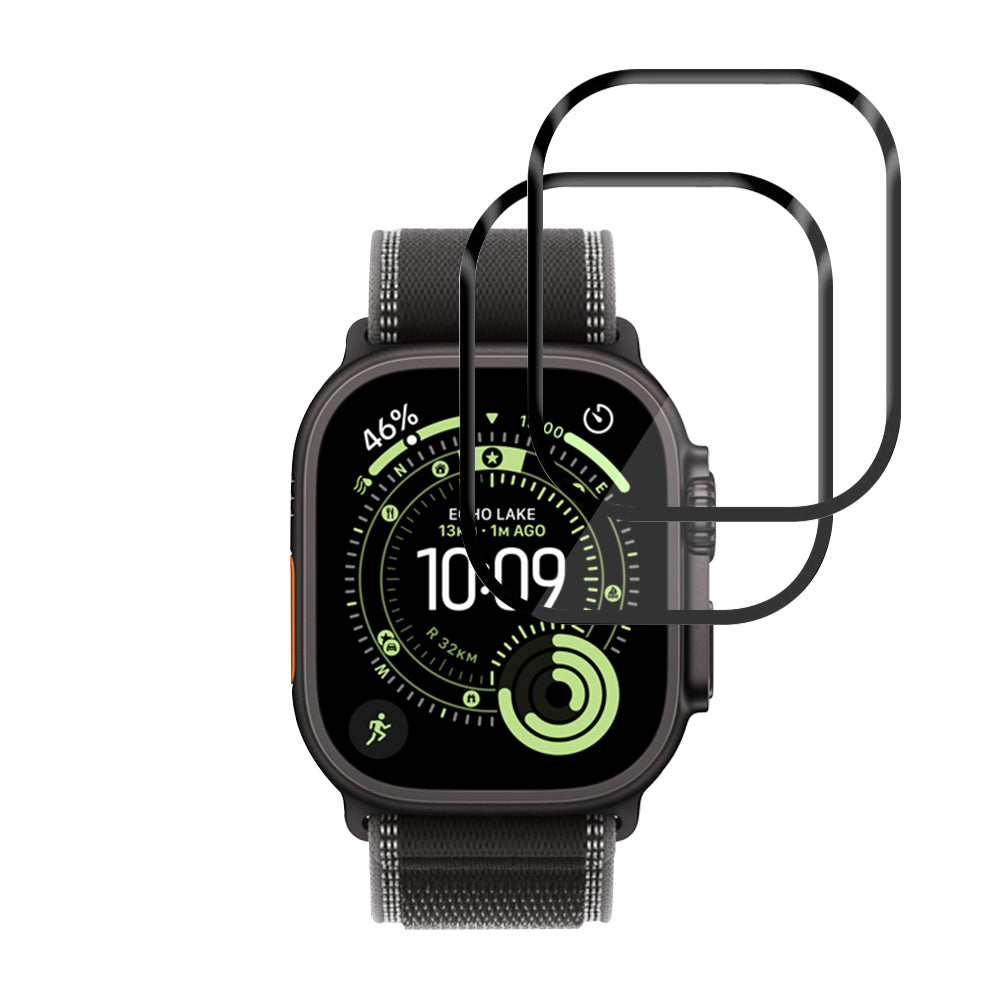 Techsuit - Nano Flex (2 pack) - Apple Watch Ultra / Ultra 2 / Ultra 3 - Black