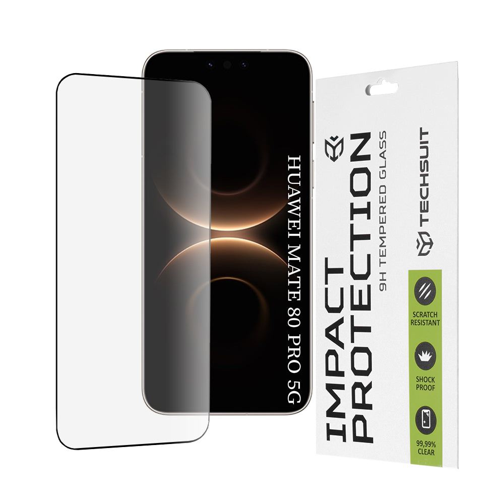 Techsuit - 111D Full Cover / Full Glue Glass - Huawei Mate 80 Pro - Black