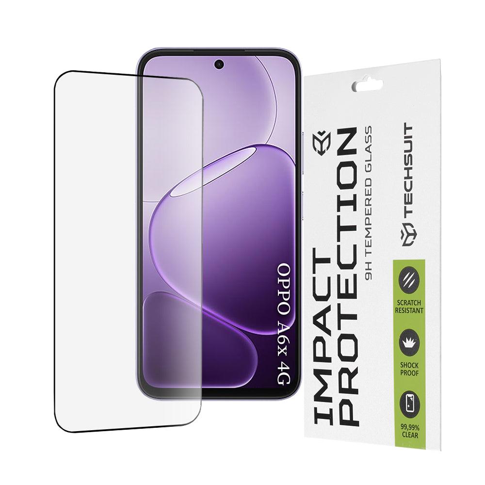 TechSuit Folie de protectie Techsuit 111D Full Cover / Full Glue Glass compatibil cu Oppo A6x 4G / A6x 5G, Negru