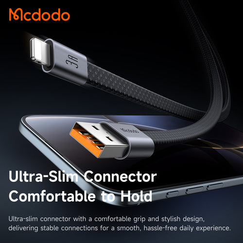 Cablu Mcdodo Self-Winding (CA-1160), USB-A la Lightning, 3A, 1m, Negru