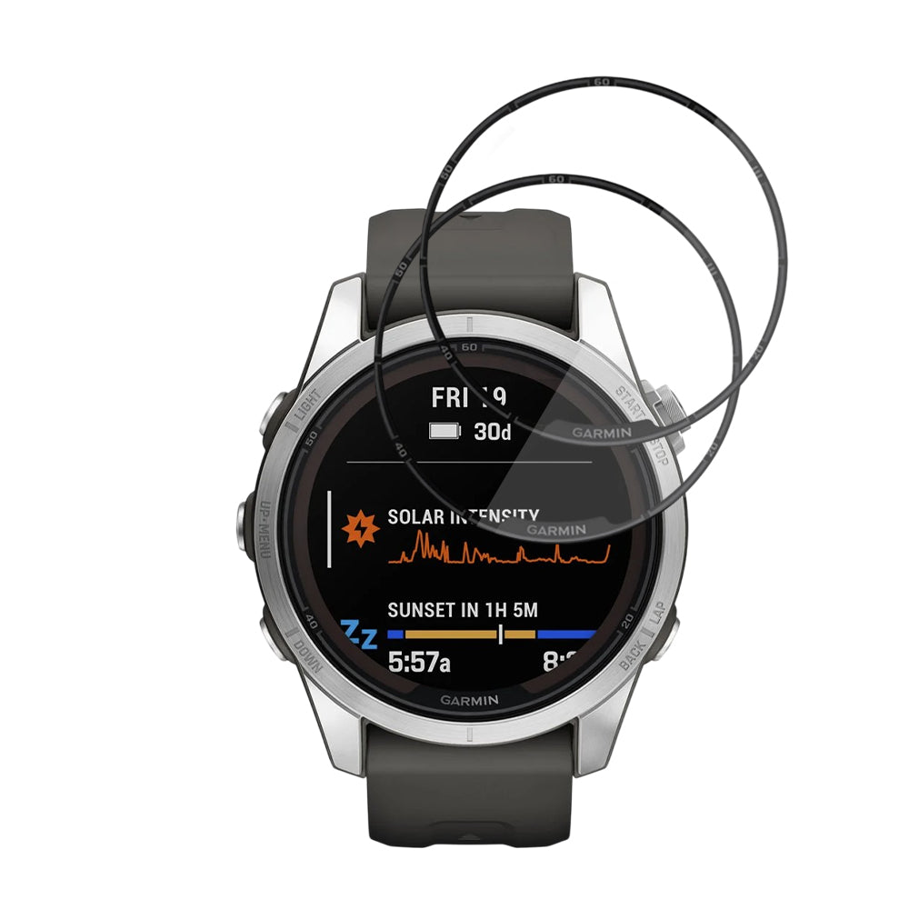 Techsuit - Nano Flex (2 pack) - Garmin Fenix 7S Pro Solar - Black