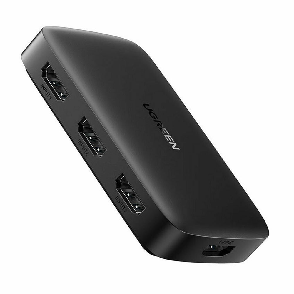 Ugreen - KVM Switch CM332 (80125) - 3x HDMI, 4K@30Hz, 1x Micro USB, RGB Video, 8-channel LPCM - Black