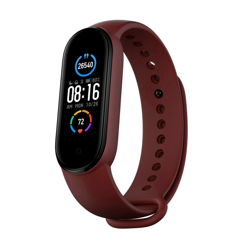 Techsuit - Watchband (W013) - Xiaomi Mi Band 5 / 5 NFC / 6 / 6 NFC / Amazfit Band 5 - Dark Red