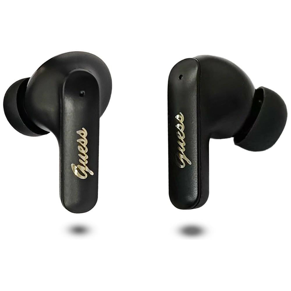 Guess - Wireless Earbuds Script Metal Logo (GUTWSX45PGSK) - Bluetooth V5.4, TWS, with Microphone, Type-C, 400mAh - Black