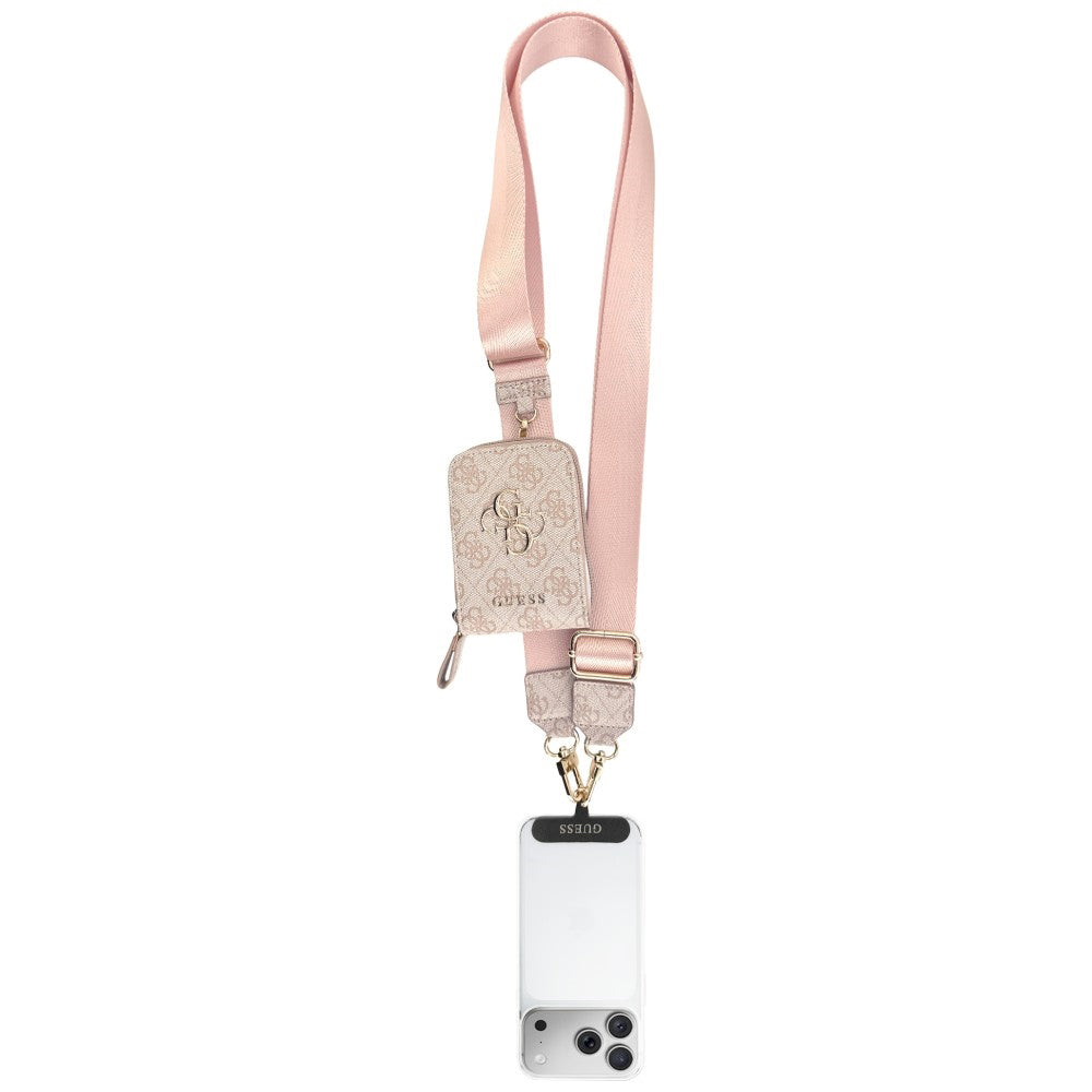 Guess - Universal Strap 4G Metal Logo (GUUCNKP4DGMP) - with Small Purse for Accesories, Adjustable, Eco Leather - Pink