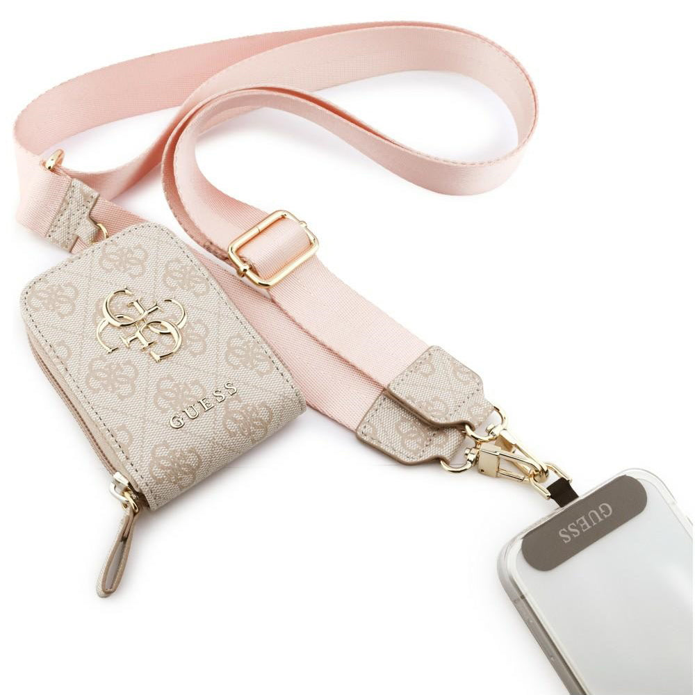 Guess - Universal Strap 4G Metal Logo (GUUCNKP4DGMP) - with Small Purse for Accesories, Adjustable, Eco Leather - Pink