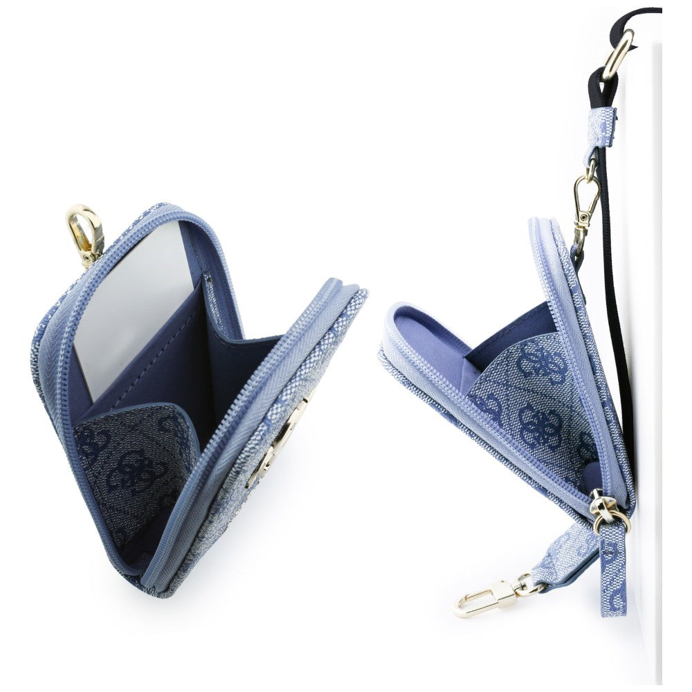 Guess - Universal Strap 4G Metal Logo (GUUCNKP4DGMB) - with Small Purse for Accesories, Adjustable, Eco Leather - Blue