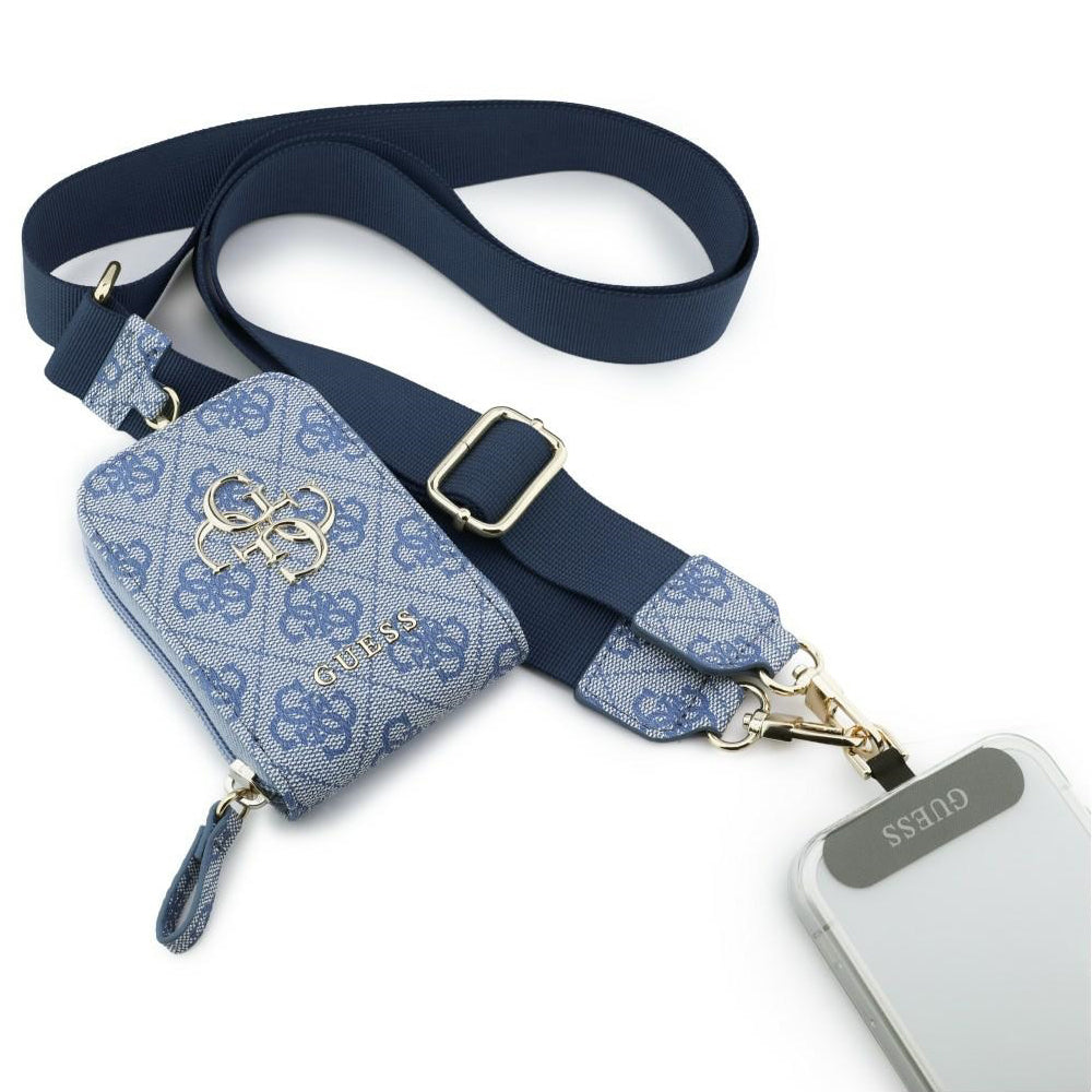 Guess - Universal Strap 4G Metal Logo (GUUCNKP4DGMB) - with Small Purse for Accesories, Adjustable, Eco Leather - Blue