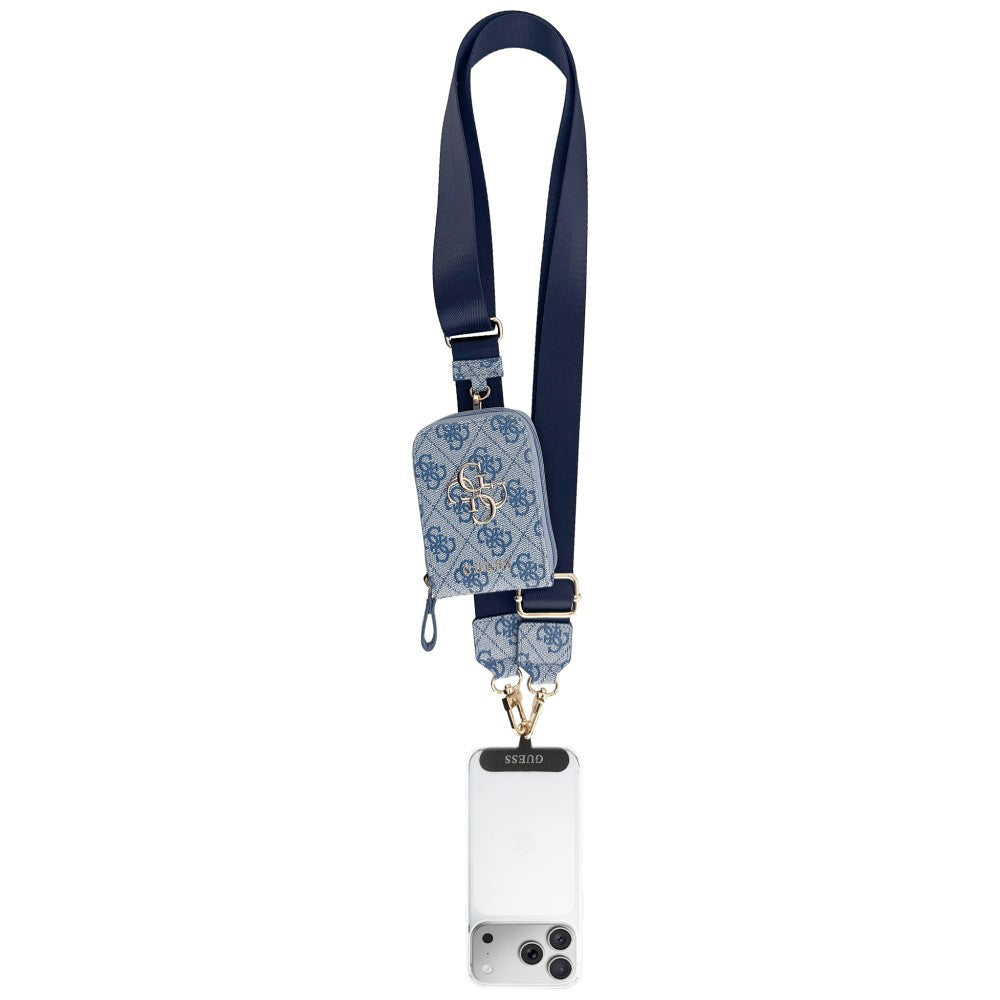 Guess - Universal Strap 4G Metal Logo (GUUCNKP4DGMB) - with Small Purse for Accesories, Adjustable, Eco Leather - Blue