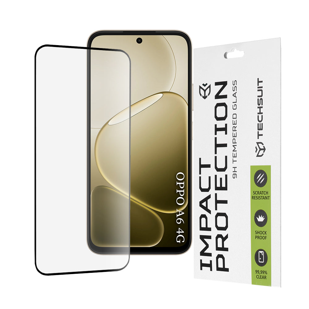 Techsuit - 111D Full Cover / Full Glue Glass - Oppo A6 4G - Black