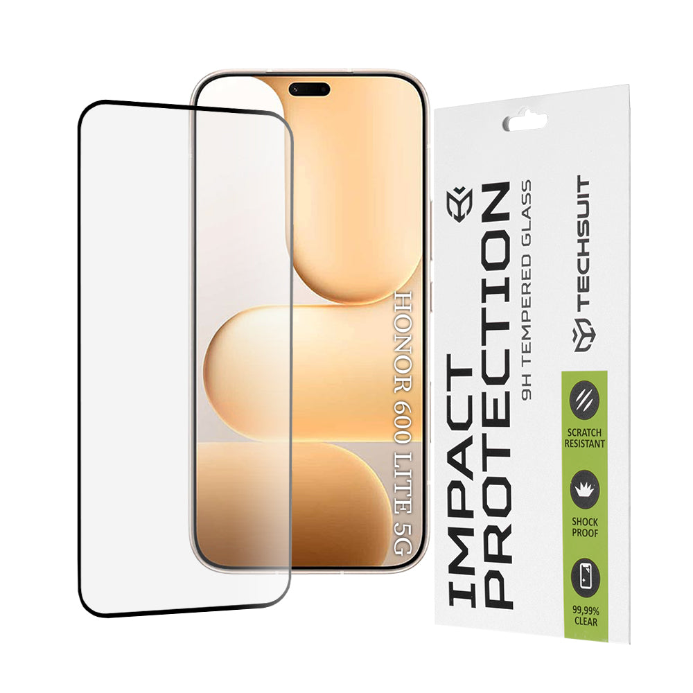 Techsuit - 111D Full Cover / Full Glue Glass - Honor 600 Lite - Black