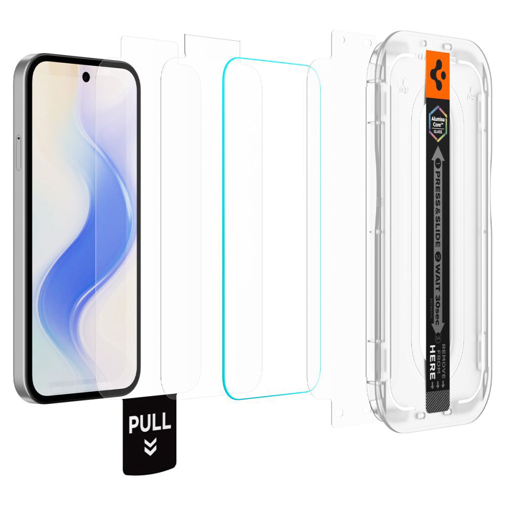 Spigen Folie de protectie Spigen (set de 2) Glas.tR EZ-FIT (AGL11364) compatibil cu Google Pixel 10a, Transparent – imag