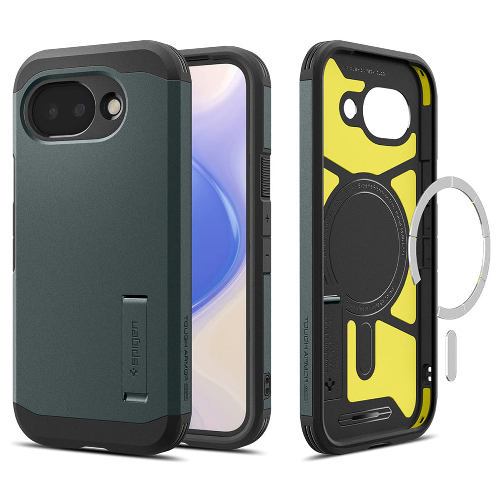 Spigen Husa de protectie Spigen Tough Armor MagSafe (ACS11282) compatibil cu Google Pixel 10a, Abyss Green